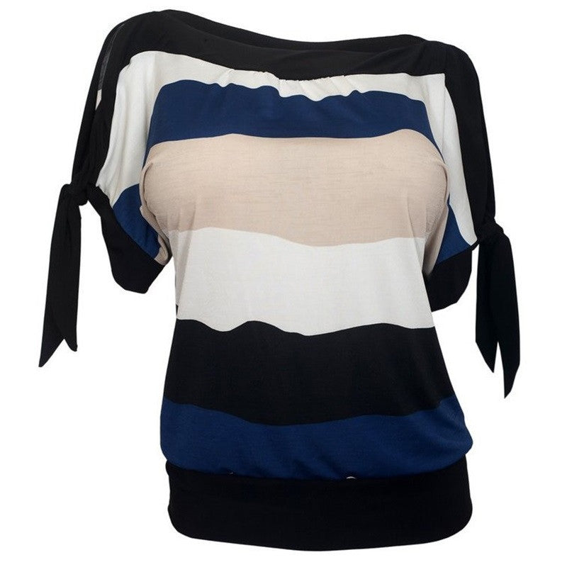 Bat wing Sleeve Tops O-neck Female Tshirt