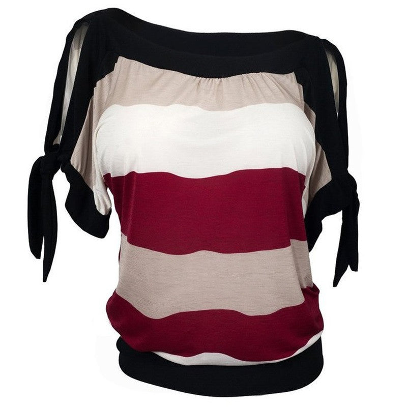 Bat wing Sleeve Tops O-neck Female Tshirt