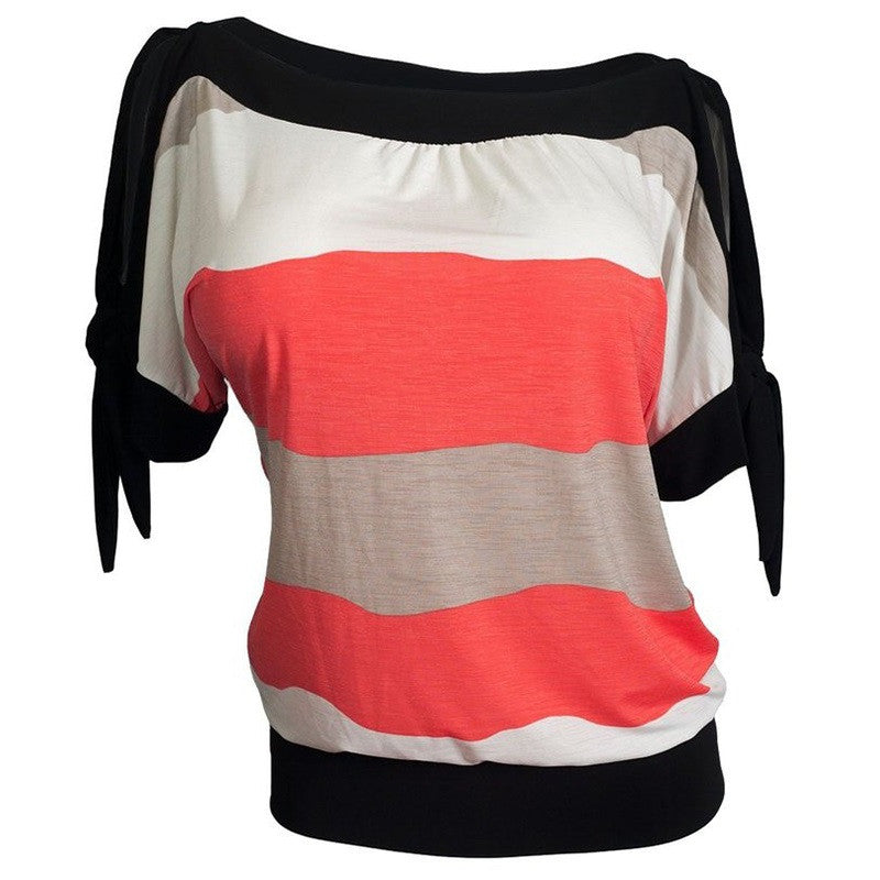 Bat wing Sleeve Tops O-neck Female Tshirt