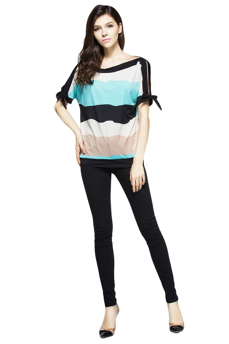 Bat wing Sleeve Tops O-neck Female Tshirt