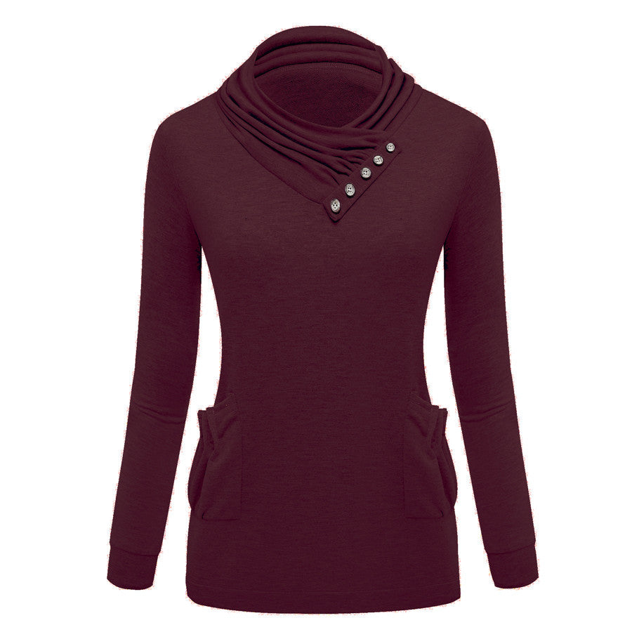 Big Pocket Design Turtleneck Collar Sweatshirt