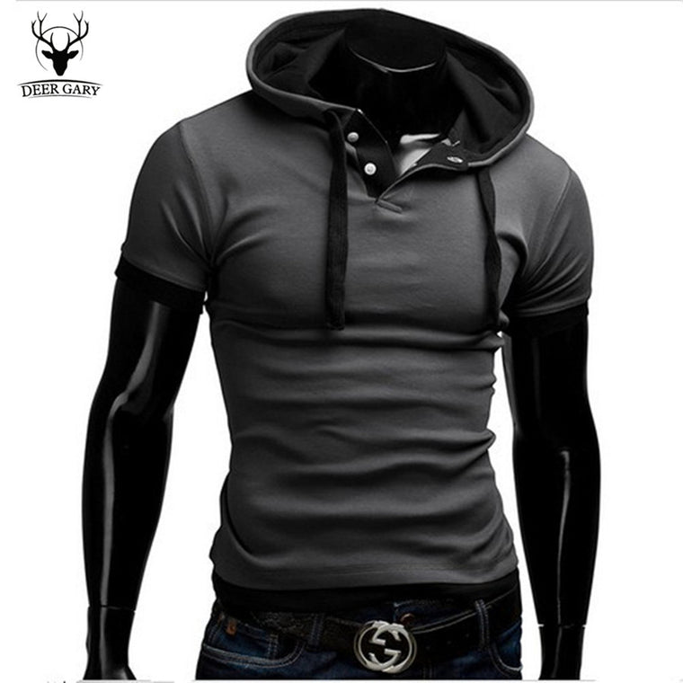Tops Tees Hooded Short Sleeve T Shirt