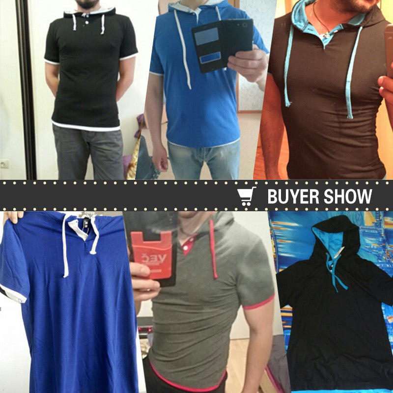 Tops Tees Hooded Short Sleeve T Shirt