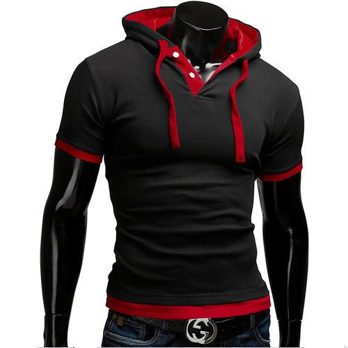 Tops Tees Hooded Short Sleeve T Shirt
