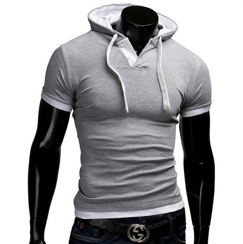 Tops Tees Hooded Short Sleeve T Shirt