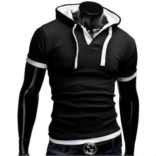 Tops Tees Hooded Short Sleeve T Shirt