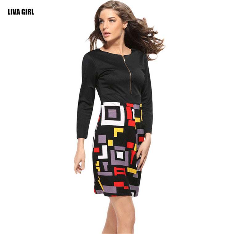 Casual Sheath Patchwork Mini Pencil Dress