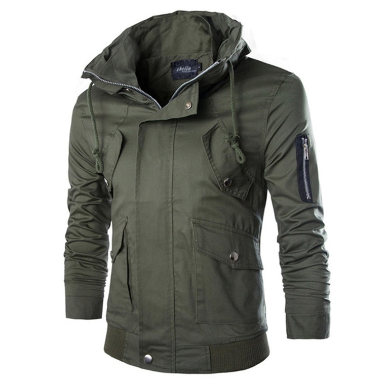 Casual Delicate Zipper Stand Collar Men Jacket