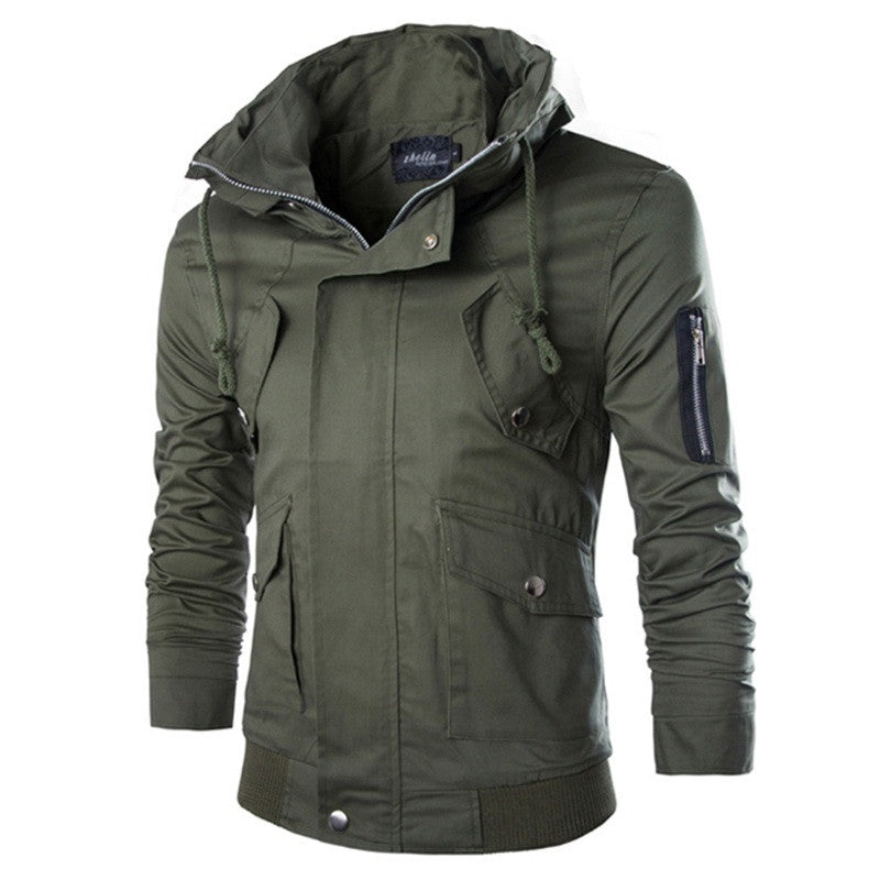 Casual Delicate Zipper Stand Collar Men Jacket