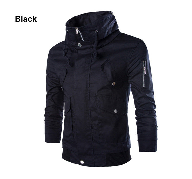 Casual Delicate Zipper Stand Collar Men Jacket