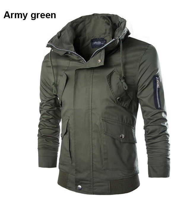 Casual Delicate Zipper Stand Collar Men Jacket