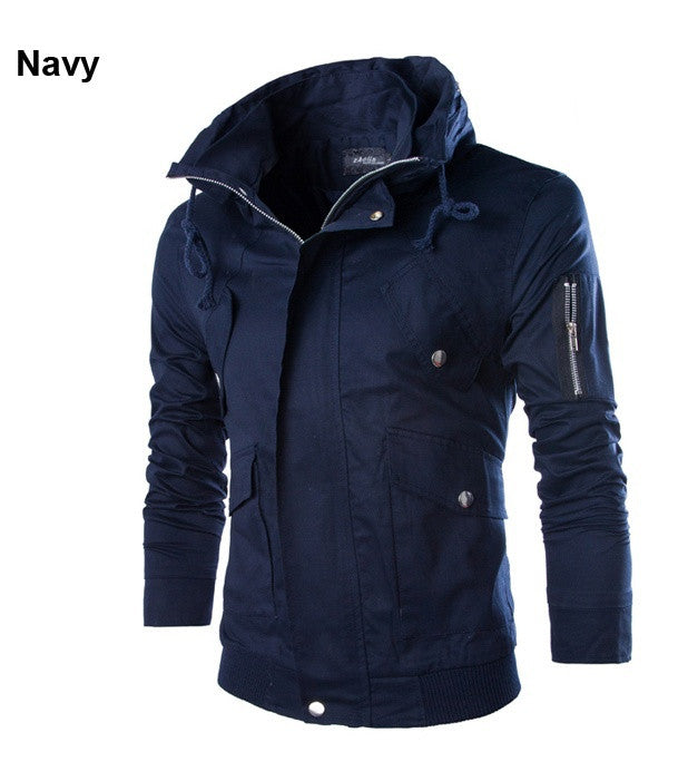 Casual Delicate Zipper Stand Collar Men Jacket
