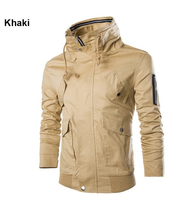 Casual Delicate Zipper Stand Collar Men Jacket