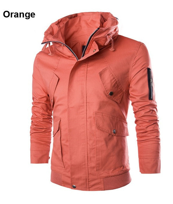 Casual Delicate Zipper Stand Collar Men Jacket