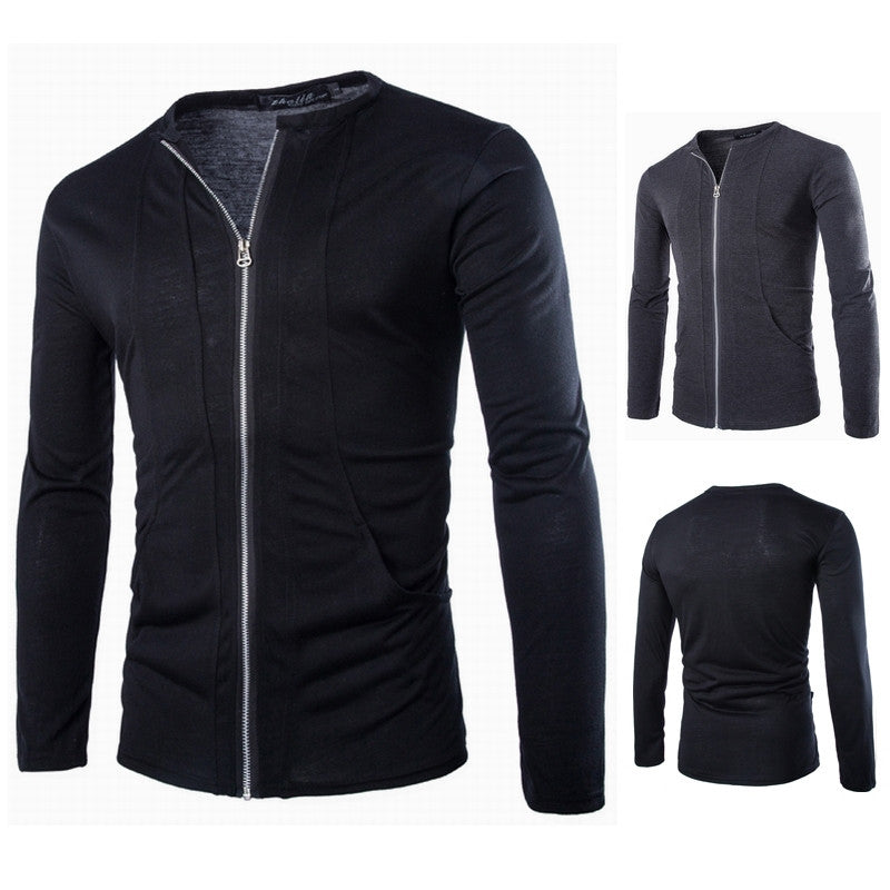 High Quality Slim Fit Stand Collar Classic Hoodies