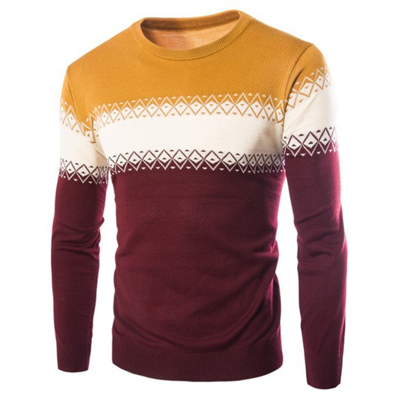 High Quality Men Spell Color Warm Sweater