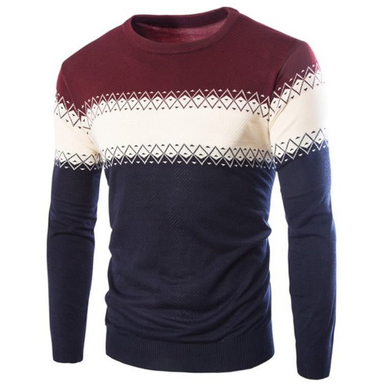 High Quality Men Spell Color Warm Sweater