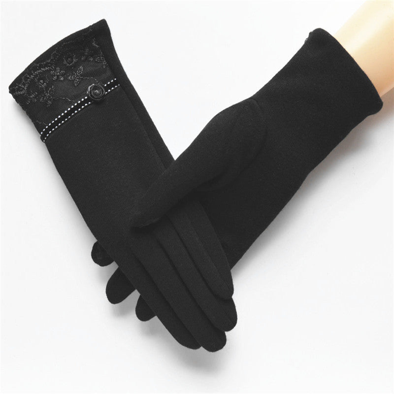Elegant Touch Screen Cotton Gloves