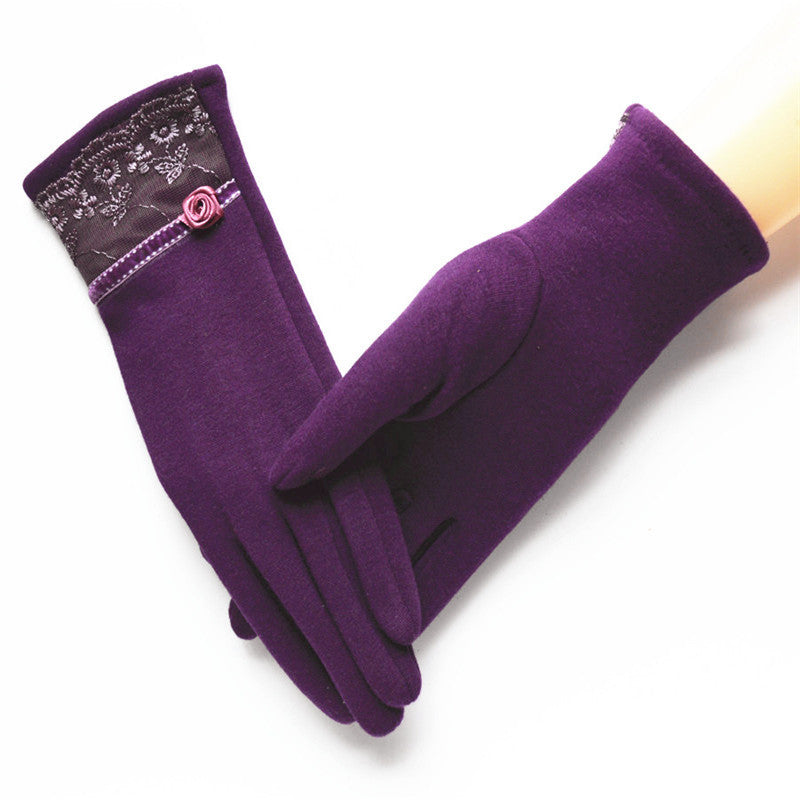Elegant Touch Screen Cotton Gloves