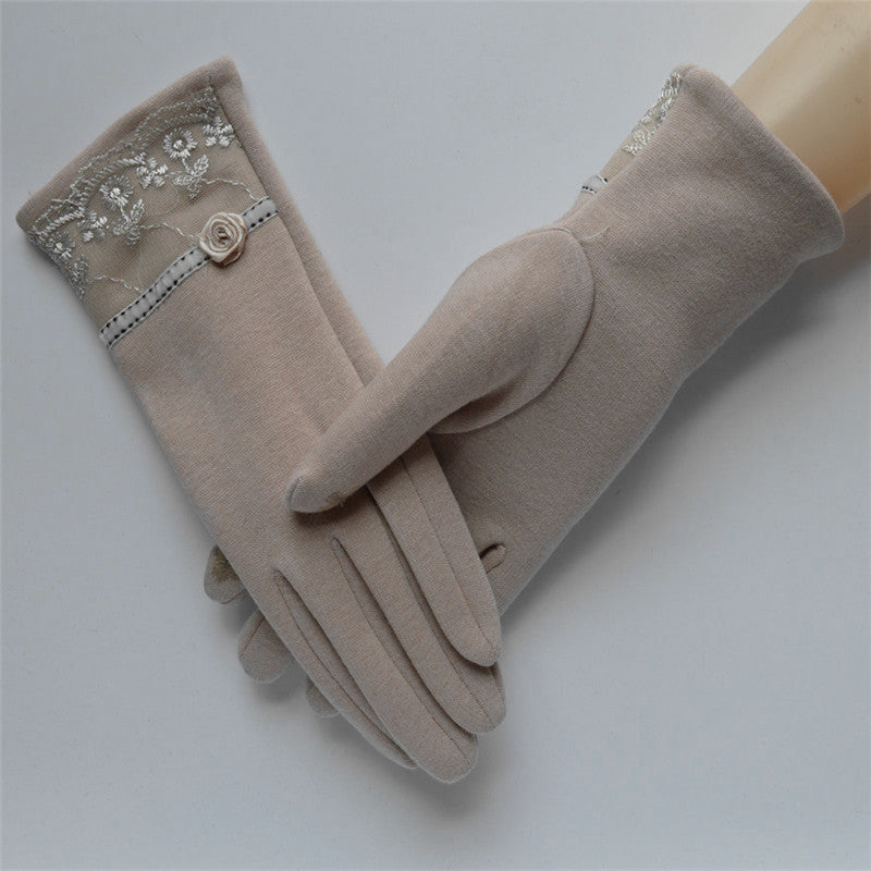 Elegant Touch Screen Cotton Gloves