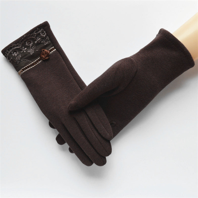 Elegant Touch Screen Cotton Gloves