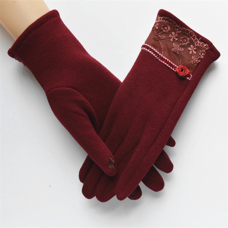 Elegant Touch Screen Cotton Gloves