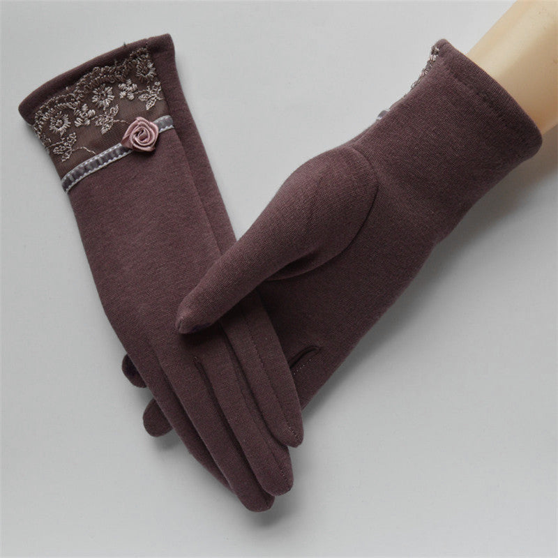 Elegant Touch Screen Cotton Gloves