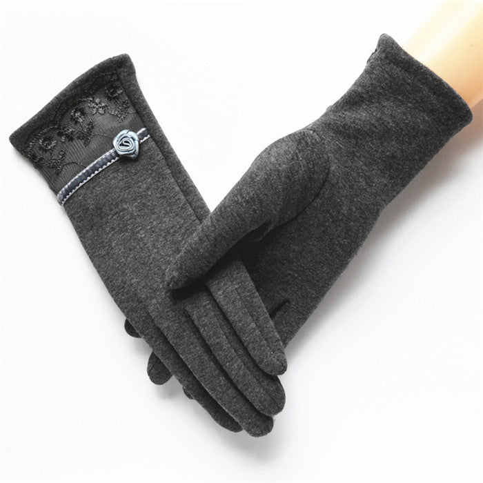 Elegant Touch Screen Cotton Gloves