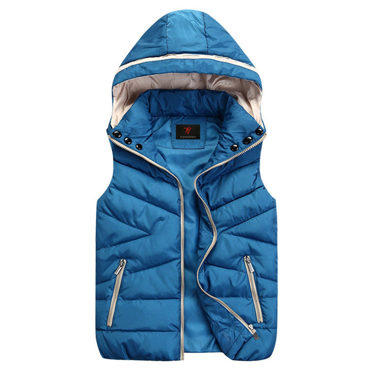 Women Detachable Cap Cotton Vest