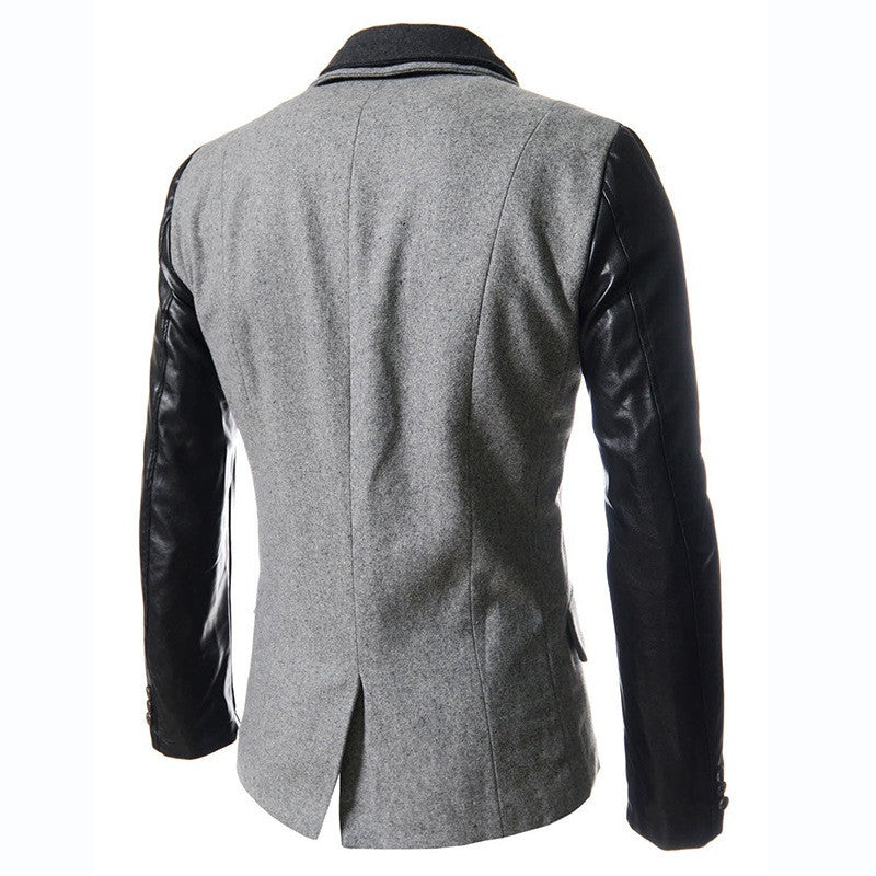 Dust Coat Slim Fit Solid Wool Male Overcoat