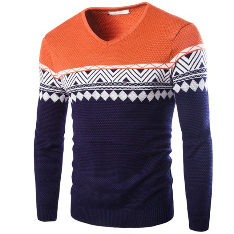 High Quality Male Wool Jacquard Sweater