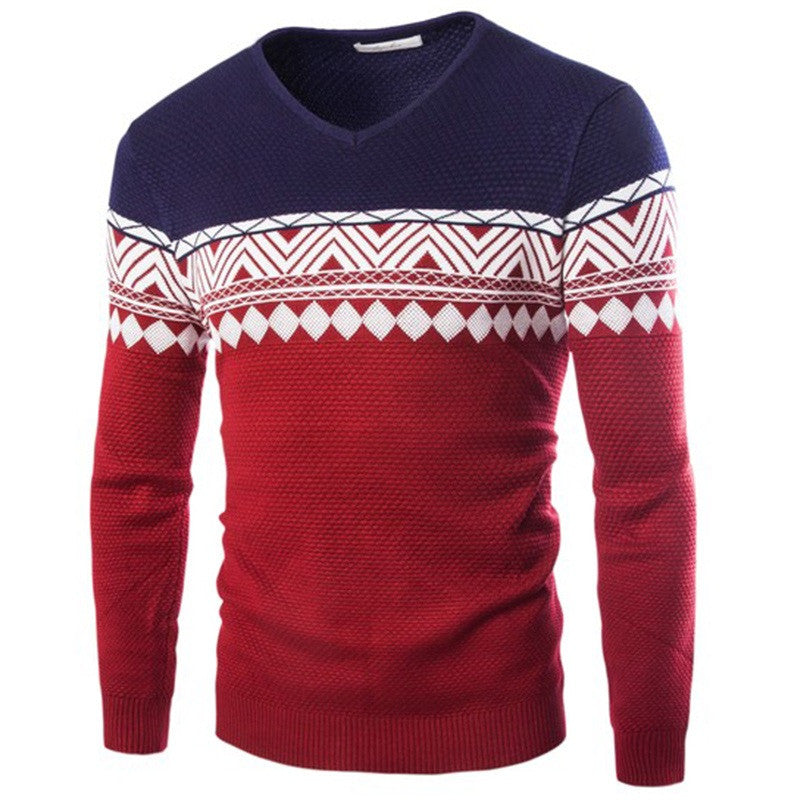 High Quality Male Wool Jacquard Sweater