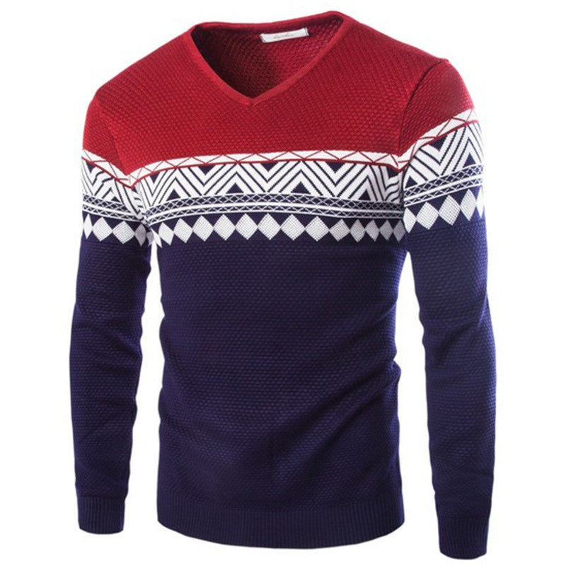 High Quality Male Wool Jacquard Sweater