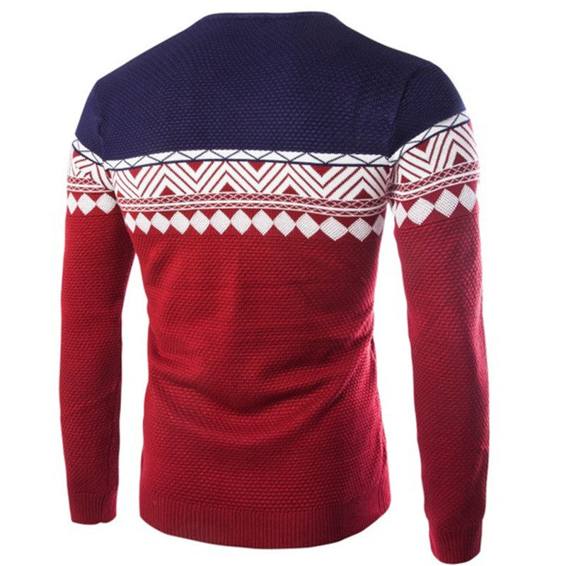 High Quality Male Wool Jacquard Sweater