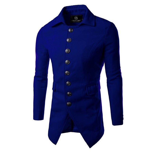 Men's Trench Coat Single Breasted Winter Overcoat
