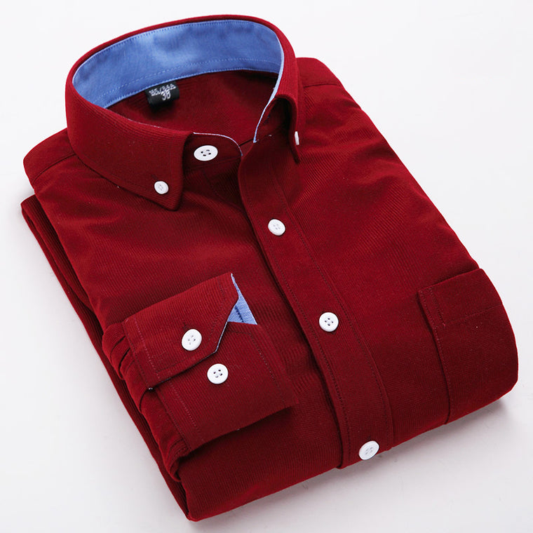 Corduroy Long Sleeve Mens Vintage Shirts