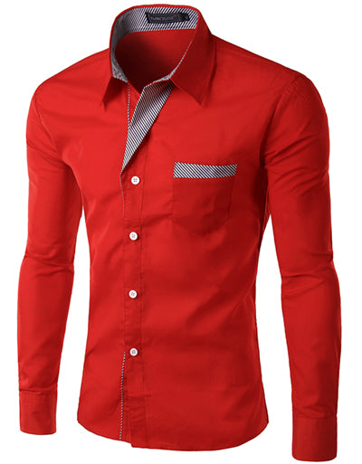 Casual Slim Camisa Masculina Long Sleeve Shirts