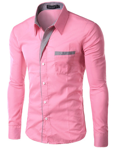 Casual Slim Camisa Masculina Long Sleeve Shirts