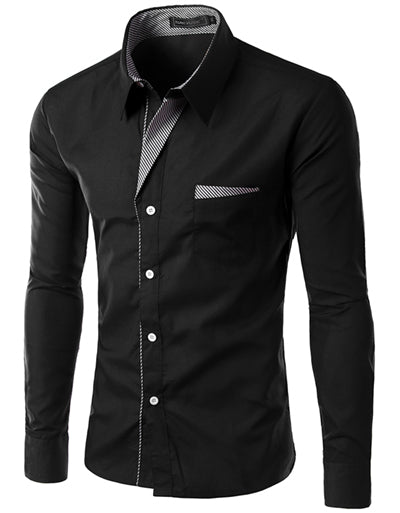 Casual Slim Camisa Masculina Long Sleeve Shirts