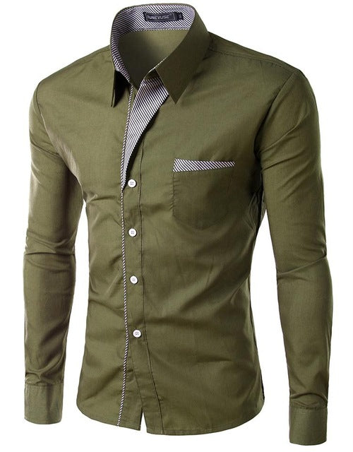 Casual Slim Camisa Masculina Long Sleeve Shirts