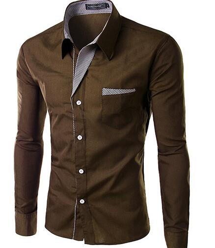 Casual Slim Camisa Masculina Long Sleeve Shirts