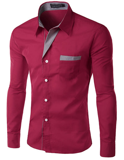 Casual Slim Camisa Masculina Long Sleeve Shirts
