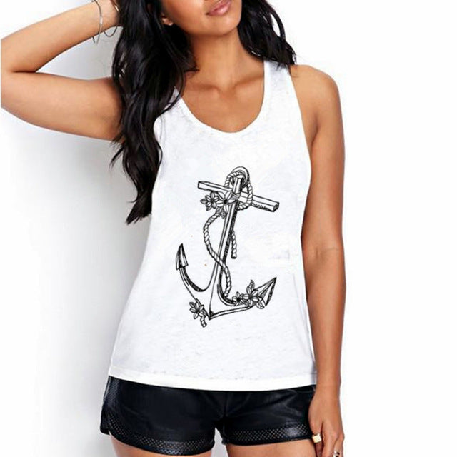 Cat print Women Sleeveless Tank Tops