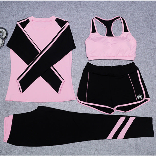 Women Yoga Clothes 4 Piece Set