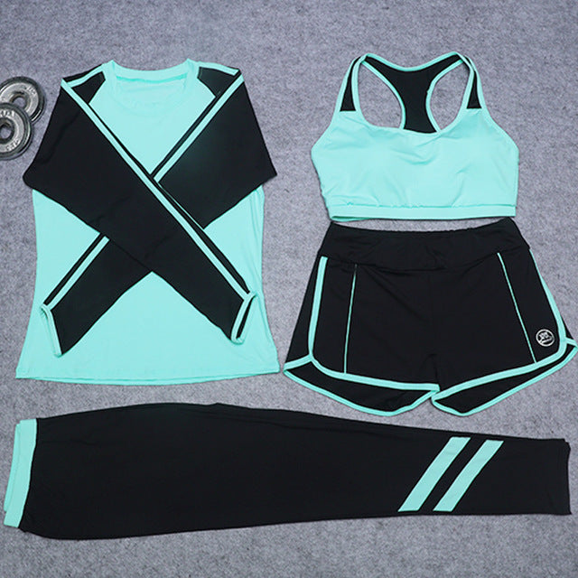Women Yoga Clothes 4 Piece Set