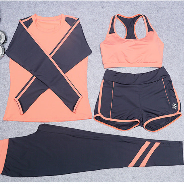 Women Yoga Clothes 4 Piece Set