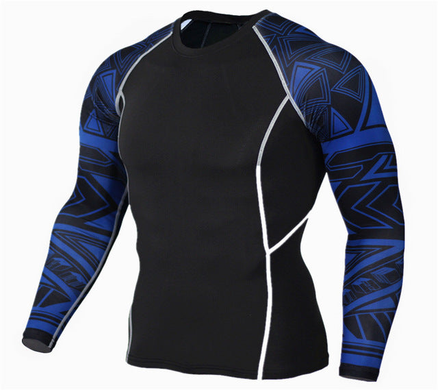 Mens Fitness 3D Prints Long Sleeves T Shirt