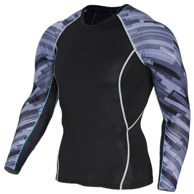 Mens Fitness 3D Prints Long Sleeves T Shirt