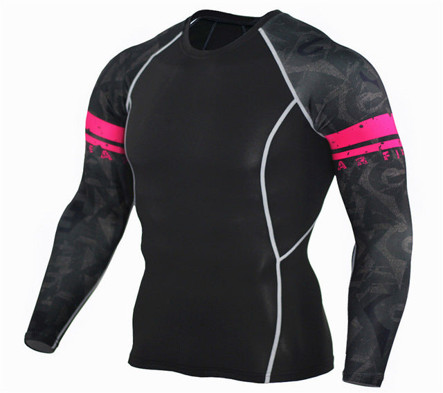 Mens Fitness 3D Prints Long Sleeves T Shirt