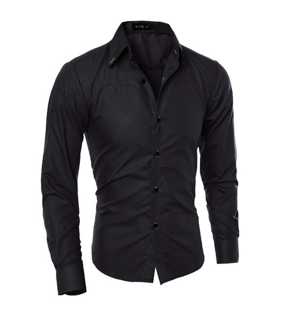 Men Long Sleeve Tuxedo Men Shirt